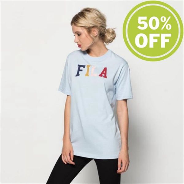 Fila T-Shirt Dam Blå - Taylor Essential Logo Tee Wmn Med Crew Neck,81543-KEON